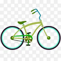 矢量卡通绿色公共自行车
