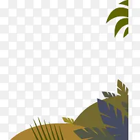 沙滩椰子树背景装饰边框