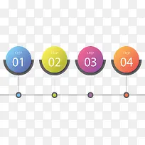 彩色圆圈节点流程图