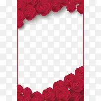 红色玫瑰情人节边框