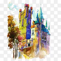 彩色城堡建筑
