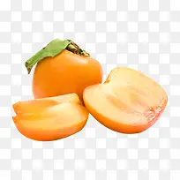 被切开的柿子水果