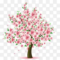 春季粉色桃花装饰图案