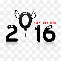 2016可爱卡通创意新年快乐