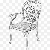 中式扶手椅简笔画