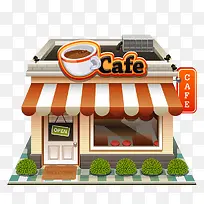 咖啡店铺商业立体建筑