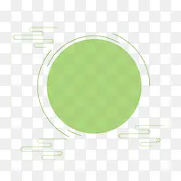 矢量手绘绿色圆形标签