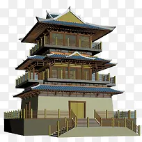 古代阁楼效果图