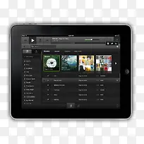 黑色iPad音乐播放界面素材