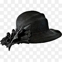 黑色鲜花帽子
