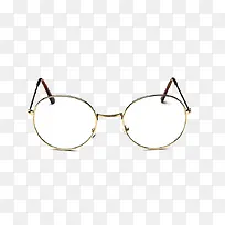 金色圆形金属边框眼镜