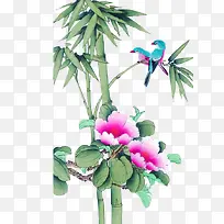 手绘竹子