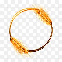 金色麦穗圆环装饰矢量素材