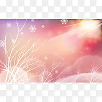 温暖的冬日海报背景七夕情人节