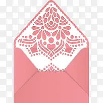 粉红色结婚请帖信封