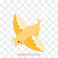 卡通动物黄色小鸟天空飞翔