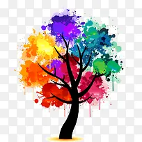 多彩的树设计元素