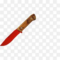 红色木柄刀