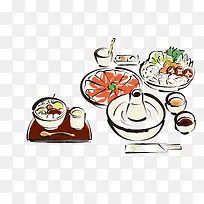 手绘美味日本料理