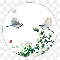 圆形小鸟