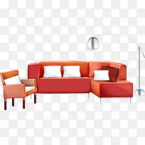 红色布艺沙发图案