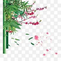 竹子杏花素材