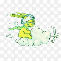 卡通兔兔开飞机