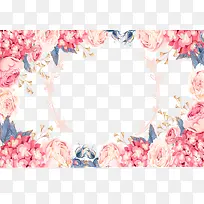 粉色浪漫花朵背景边框