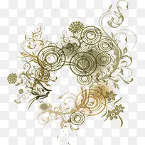 植物藤条花纹矢量图