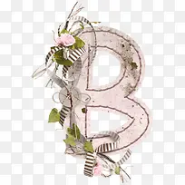 花环装饰字母B