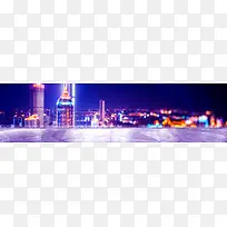 紫色梦幻城市夜景