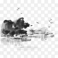 水墨风格山水画背景素材
