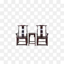 棕色木质桌椅三角套