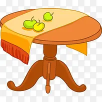 卡通桌子上的水果