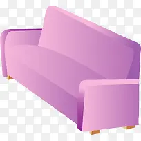 矢量手绘紫色沙发