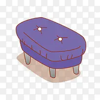 紫色圆形软皮沙发