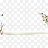 春季手绘花朵简约装饰边框