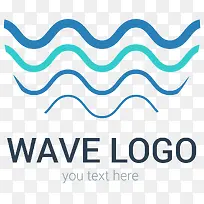 海浪元素标识logo设计