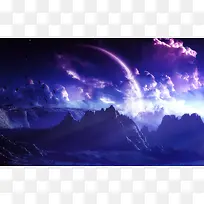 紫蓝色天空魔幻游戏