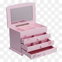 粉色三层首饰盒