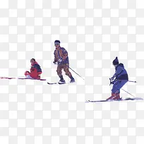 高清摄影一群小孩子在滑雪