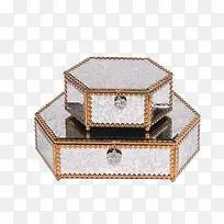珠宝盒子六角首饰盒合金玻璃妆台
