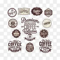 咖啡店创意标签矢量图