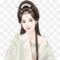 彩绘立绘古风美女白衣服女子