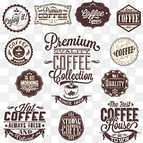 咖啡店欧式标签矢量图