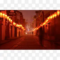 中国风红色古典街道