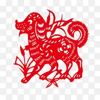 狗年窗花剪纸