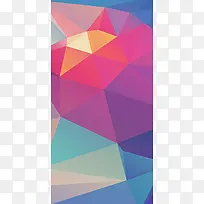 彩色几何三角形拼接海报背景