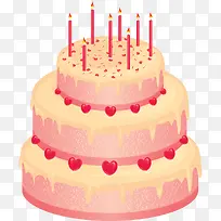 粉色多层生日蛋糕