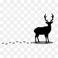 黑色的小鹿剪影免抠图